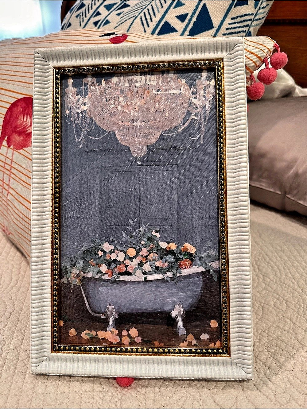 Framed print Chandelier & Floral Print Art